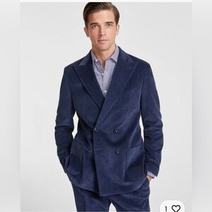 Tommy Hilfiger Mens Modern Fit Double Breasted Corduroy Suit Jacket Blazer - NWT